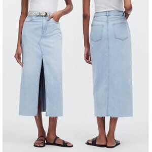 NWT New Madewell The Rilee Denim Midi Skirt Size 29
